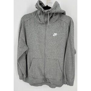 Nike Womens Mock Neck Gray Full-Zip Hoodie